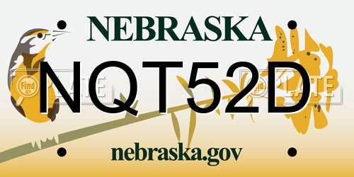 NQT52D Nebraska License Plate