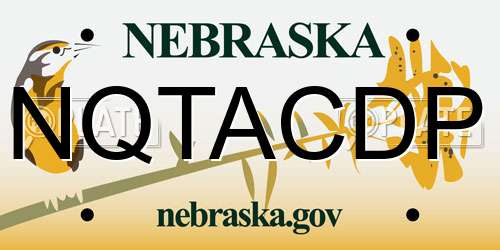 NQTACDP Nebraska License Plate