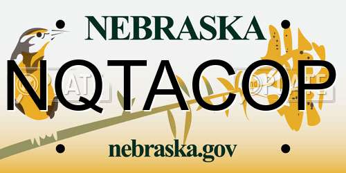 NQTACOP Nebraska License Plate