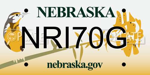 NRI70G Nebraska License Plate