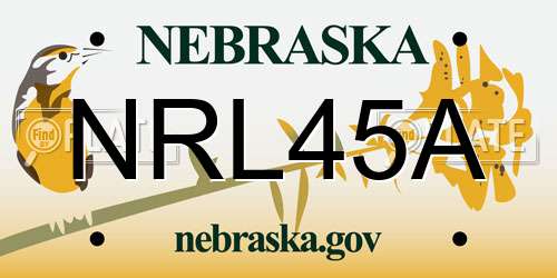 NRL45A Nebraska License Plate