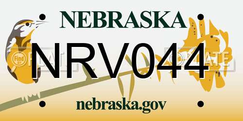 NRV044 Nebraska License Plate