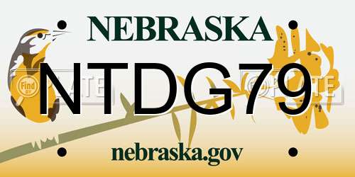 NTDG79 Nebraska License Plate