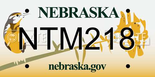 NTM218 Nebraska License Plate