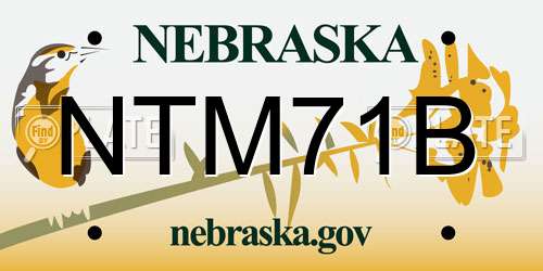 NTM71B Nebraska License Plate