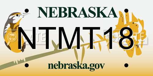 NTMT18 Nebraska License Plate