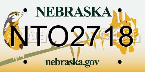NTO2718 Nebraska License Plate