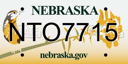 NTO7715 Nebraska License Plate