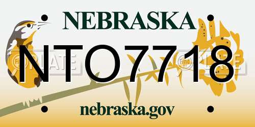 NTO7718 Nebraska License Plate