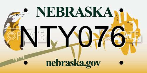NTY076 Nebraska License Plate