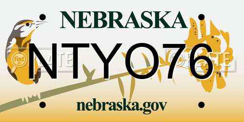 NTYO76 Nebraska License Plate