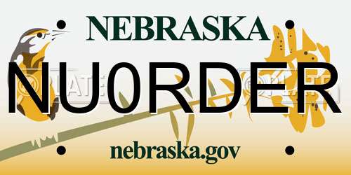 NU0RDER Nebraska License Plate