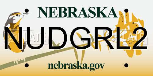 NUDGRL2 Nebraska License Plate