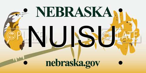 NUISU Nebraska License Plate