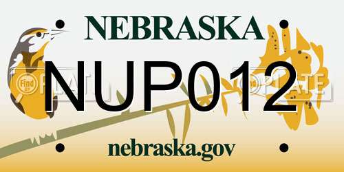 NUP012 Nebraska License Plate