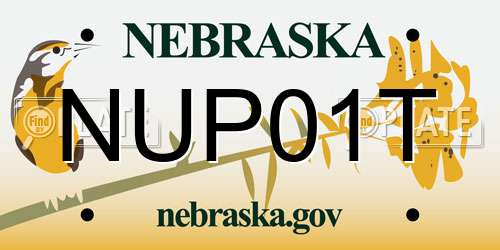 NUP01T Nebraska License Plate