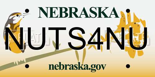 NUTS4NU Nebraska License Plate