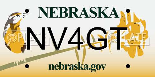 NV4GT Nebraska License Plate