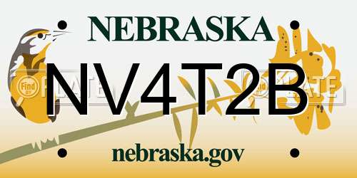 NV4T2B Nebraska License Plate