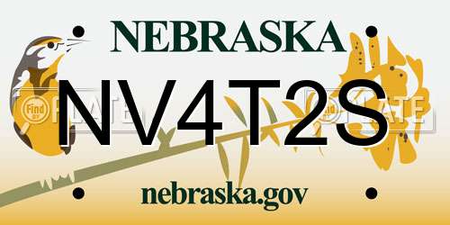 NV4T2S Nebraska License Plate