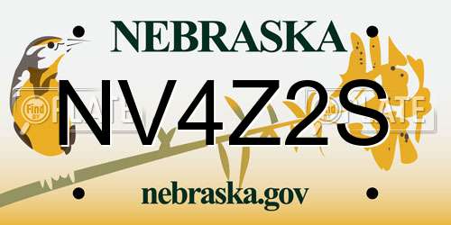 NV4Z2S Nebraska License Plate