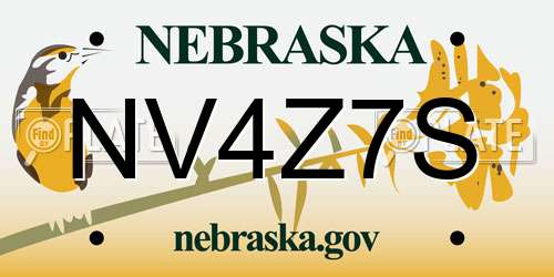 NV4Z7S Nebraska License Plate