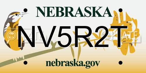 NV5R2T Nebraska License Plate