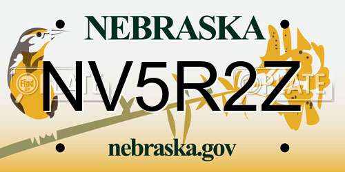 NV5R2Z Nebraska License Plate