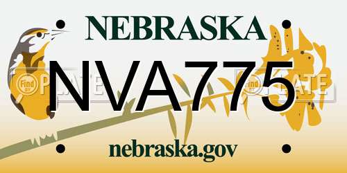 NVA775 Nebraska License Plate