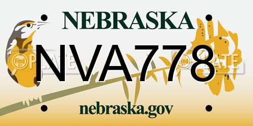 NVA778 Nebraska License Plate