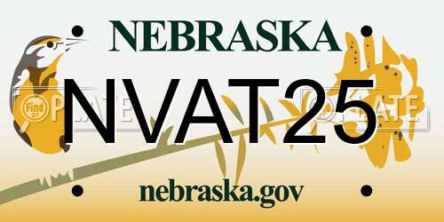 NVAT25 Nebraska License Plate