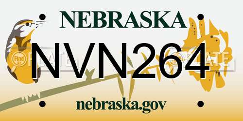 NVN264 Nebraska License Plate