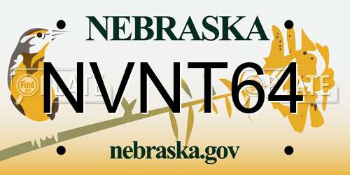 NVNT64 Nebraska License Plate