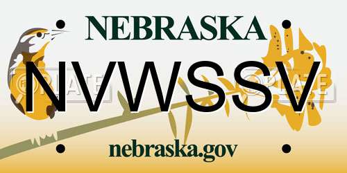 NVWSSV Nebraska License Plate