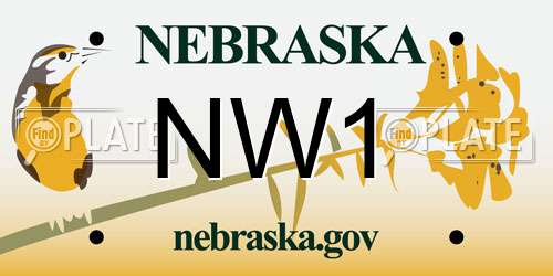 NW1 Nebraska License Plate