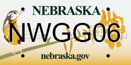 NWGG06 Nebraska License Plate