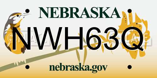 NWH63Q Nebraska License Plate