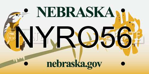 NYRO56 Nebraska License Plate