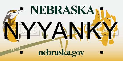 NYYANKY Nebraska License Plate