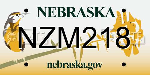 NZM218 Nebraska License Plate