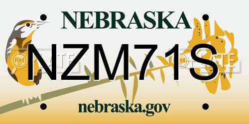 NZM71S Nebraska License Plate