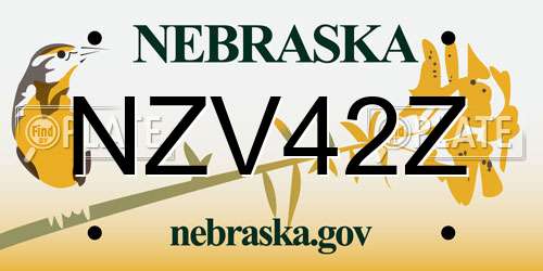 NZV42Z Nebraska License Plate