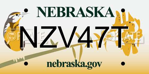 NZV47T Nebraska License Plate
