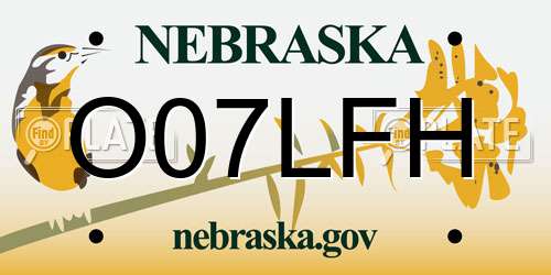 O07LFH Nebraska License Plate