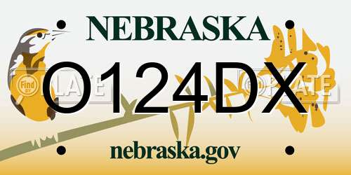 O124DX Nebraska License Plate