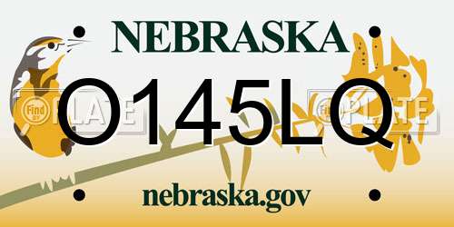 O145LQ Nebraska License Plate