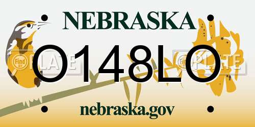 O148LO Nebraska License Plate