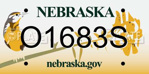 O1683S Nebraska License Plate