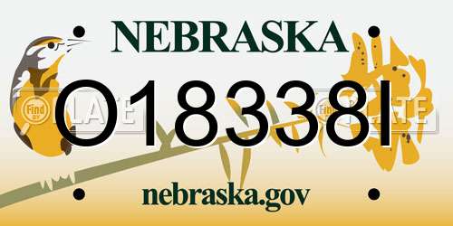 O18338I Nebraska License Plate