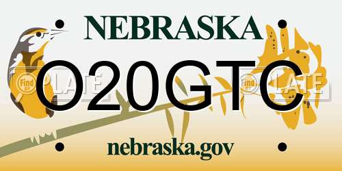 O20GTC Nebraska License Plate
